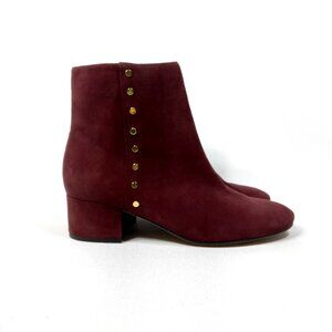 LAUREN RALPH LAUREN Wharton Women's Burgundy Studded Boots Size 9 B